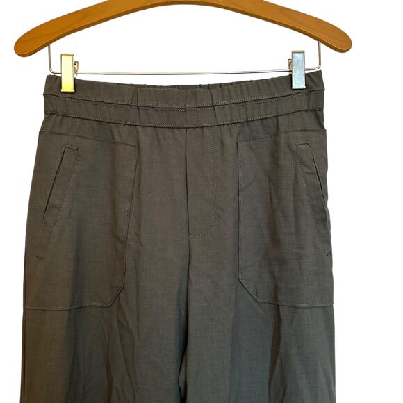 Democracy Wide Leg Pants Pull On High Rise Utility Pocket Palazzo Green Size M - Picture 4 of 10